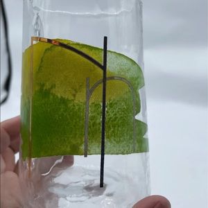 Anthropologie initial N glass tumbler.